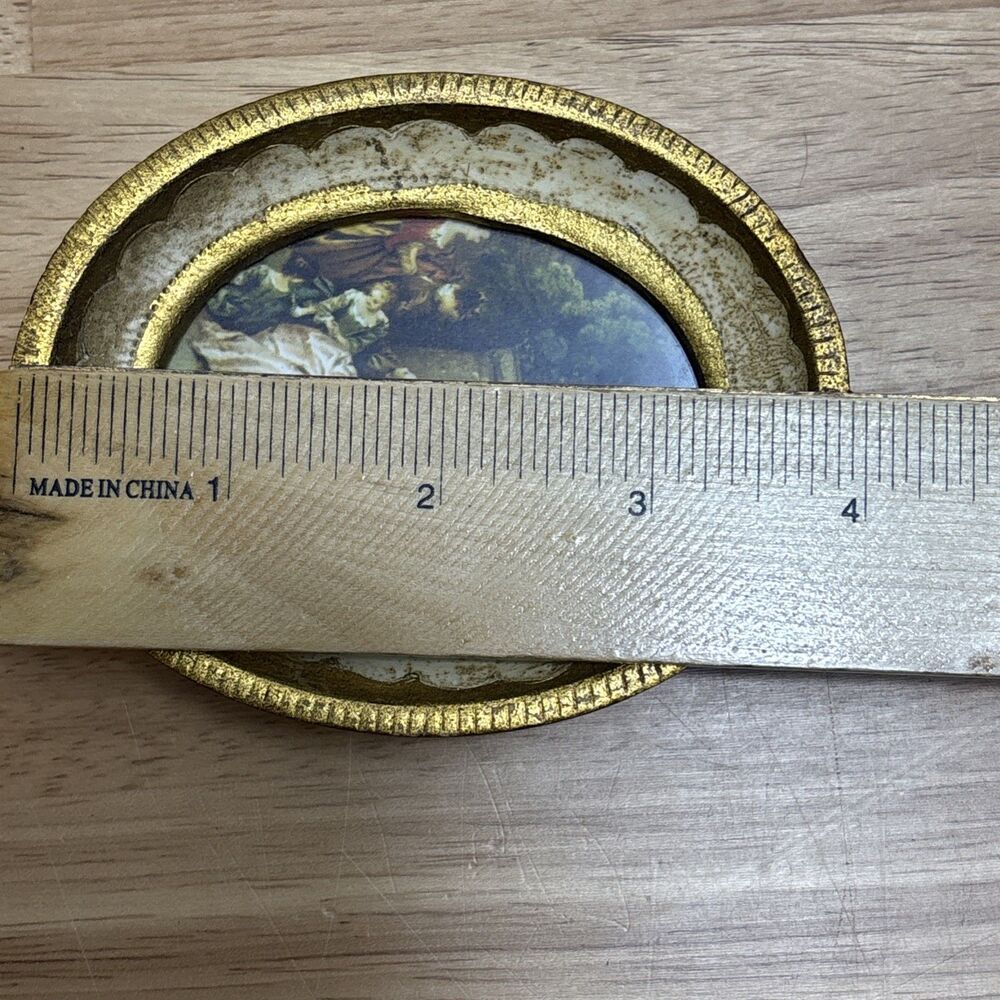 Vintage Made In Italy Formerz Golden Plastic Framed Art Made In Italy Numbered - Picture 5 of 6